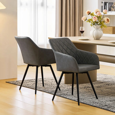Moree Faux Leather Swivel Chairs