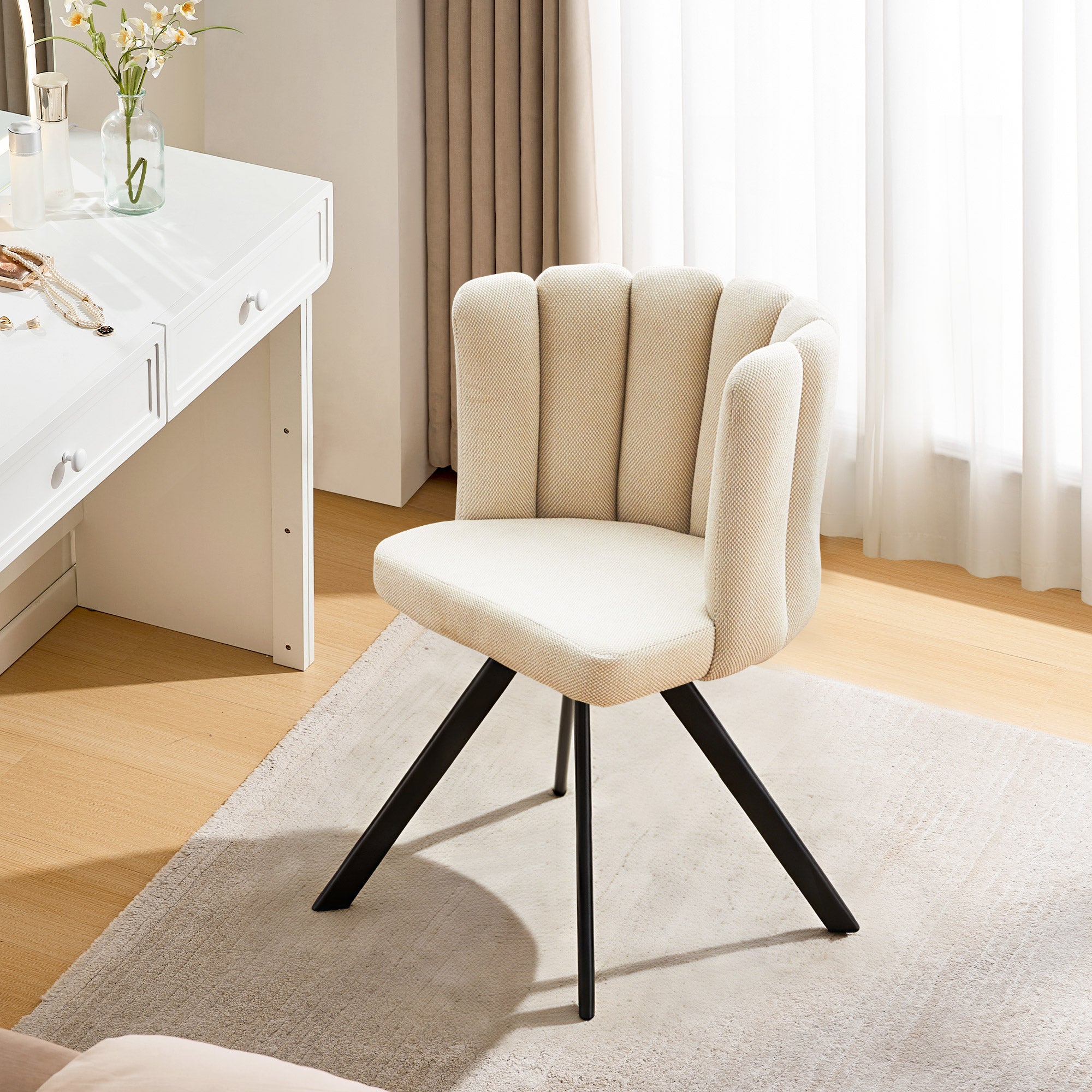 Fleur Linen Blend Swivel Chair