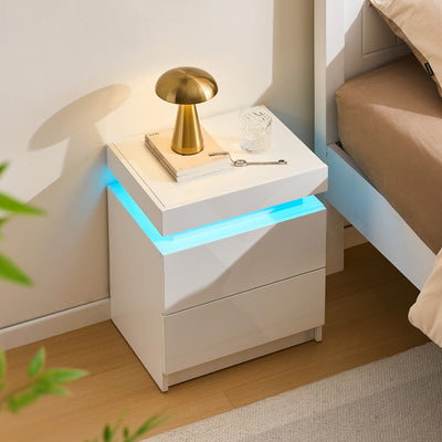 Kumar LED Light Bedside Table