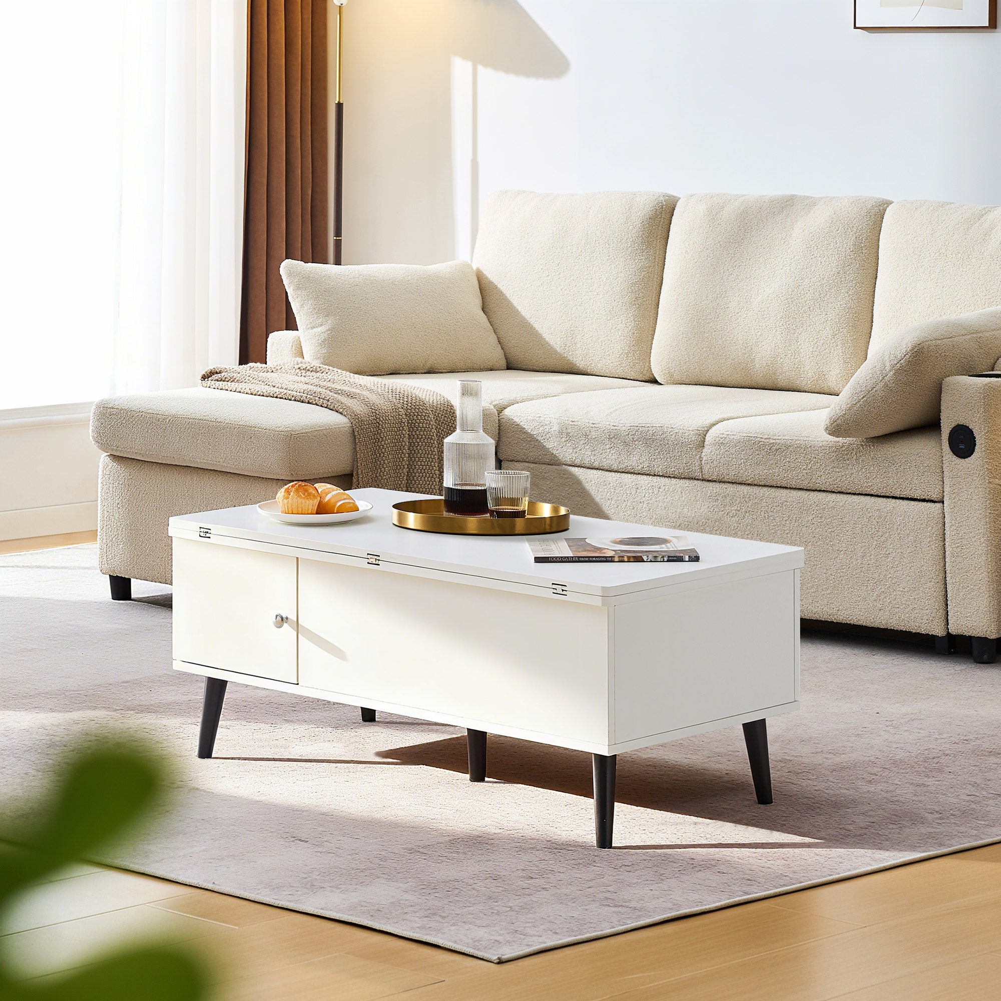 Elna Adjustable Coffee Table with Lift-Top & Storage