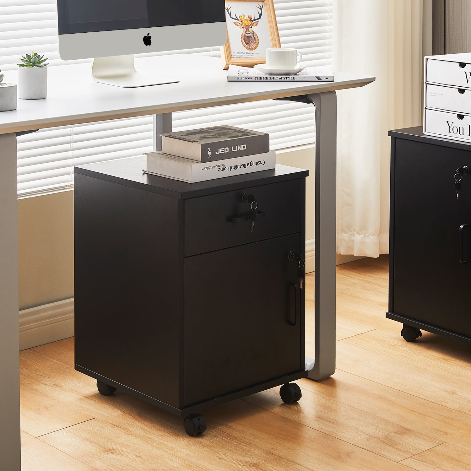 Edene Mobile Filing Cabinet [1-Drawer 1-Door]