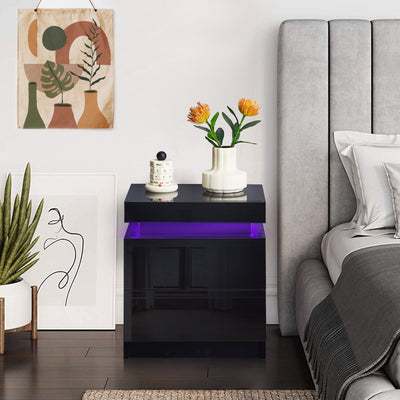 Kumar LED Light Bedside Table