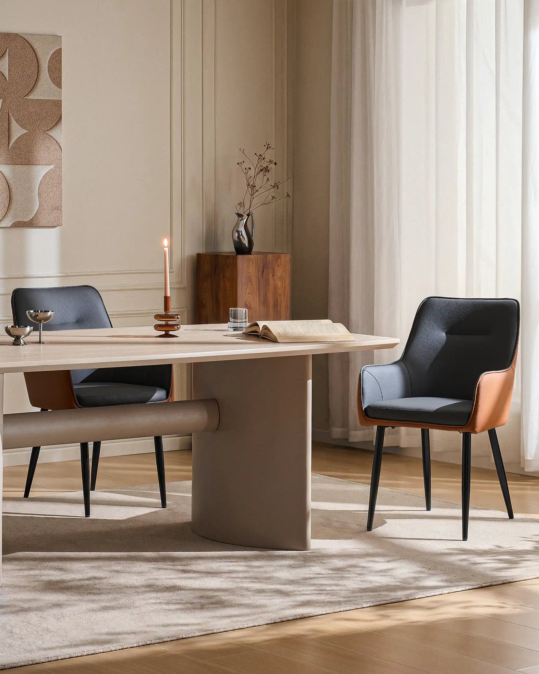 Maxine Two-Tone Faux Leather Dining Chairs