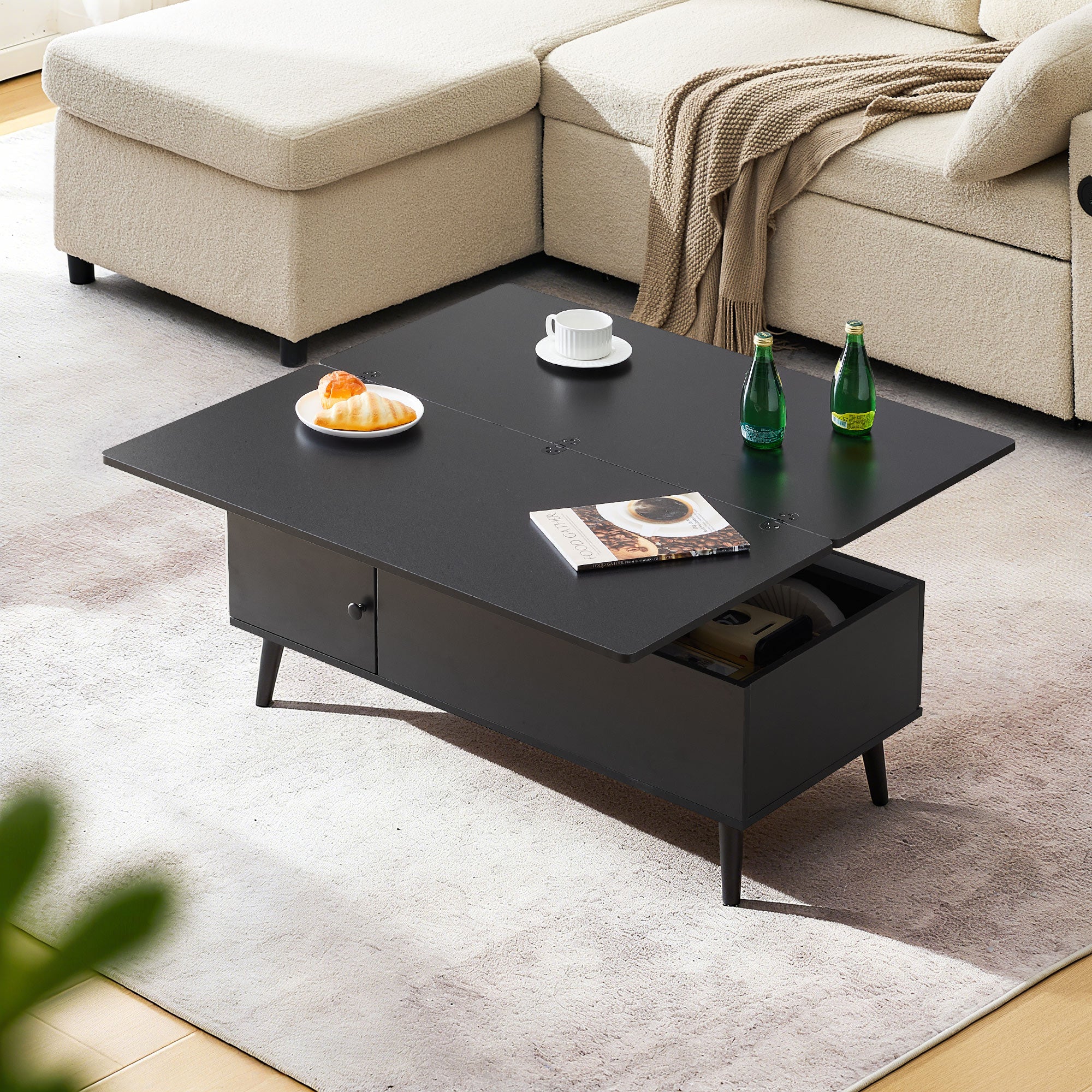 Elna Adjustable Coffee Table with Lift-Top & Storage