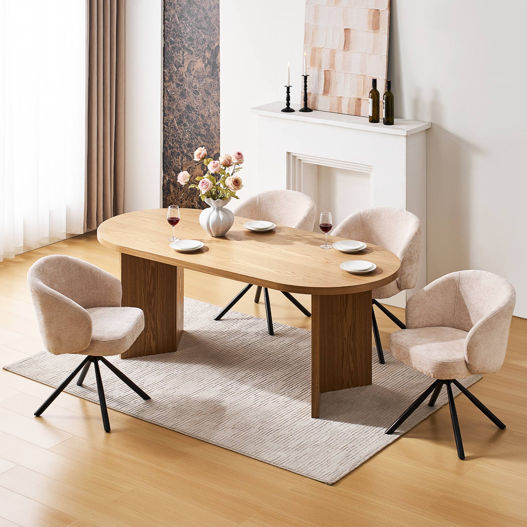 Cleo Chenille Swivel Chair