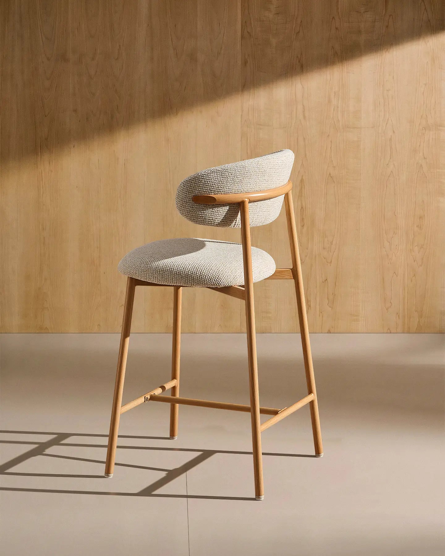 Rowan Cream Chenille Bar Stools, 65 cm