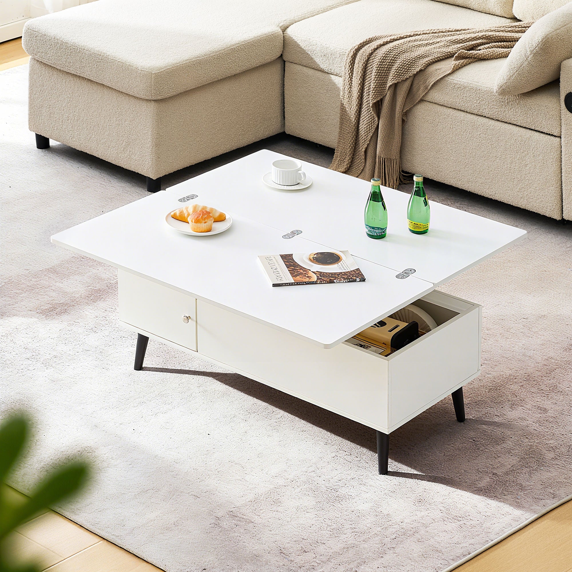 Elna Adjustable Coffee Table with Lift-Top & Storage
