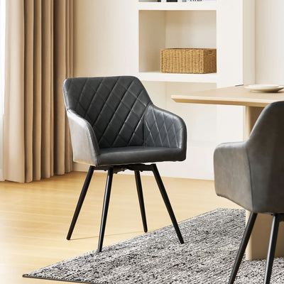 Moree Faux Leather Swivel Chairs