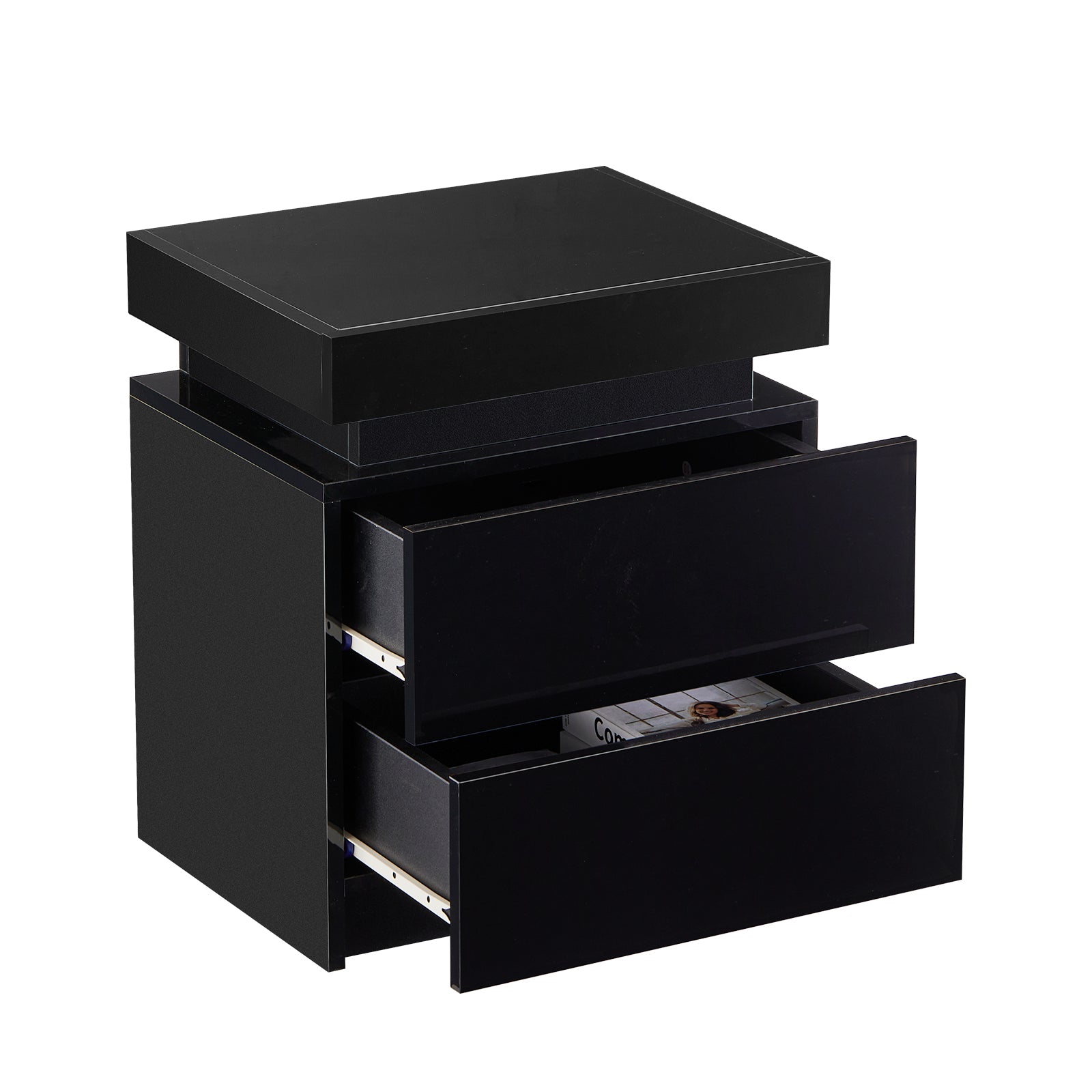 Kumar LED Light Bedside Table