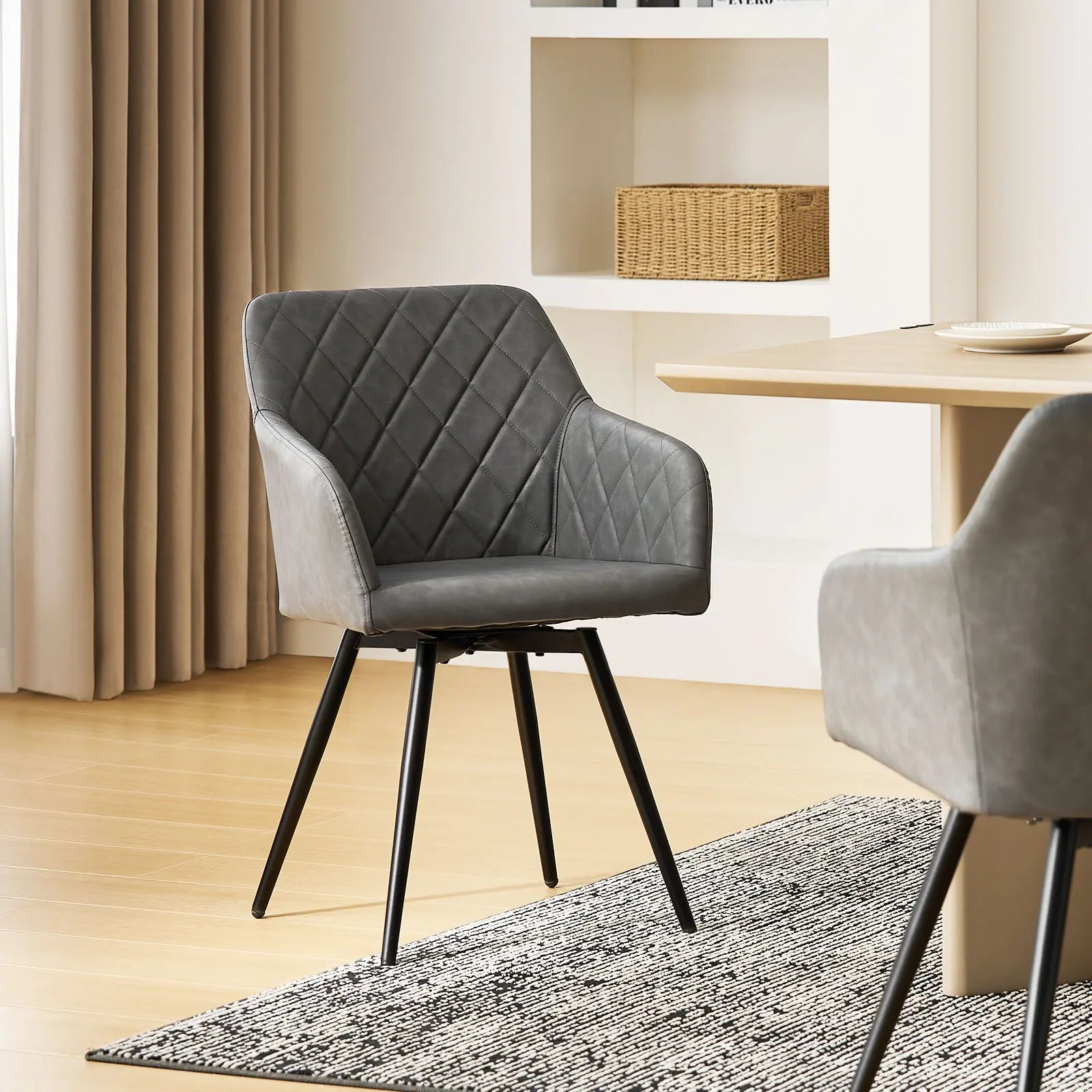 Moree Faux Leather Swivel Chairs