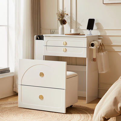 Nuvia Dressing Table Set with Foldable Mirror