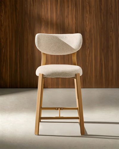 Bramley Beige Chenille Bar Stools, 65 cm