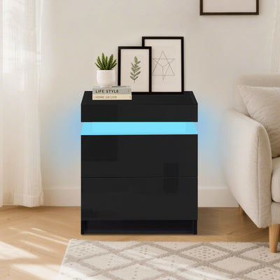 Kumar LED Light Bedside Table
