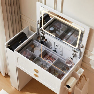 Nuvia Dressing Table Set with Foldable Mirror