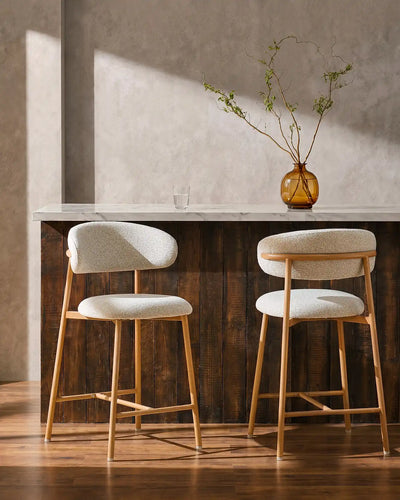 Rowan Cream Chenille Bar Stools, 65 cm