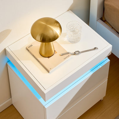 Kumar LED Light Bedside Table