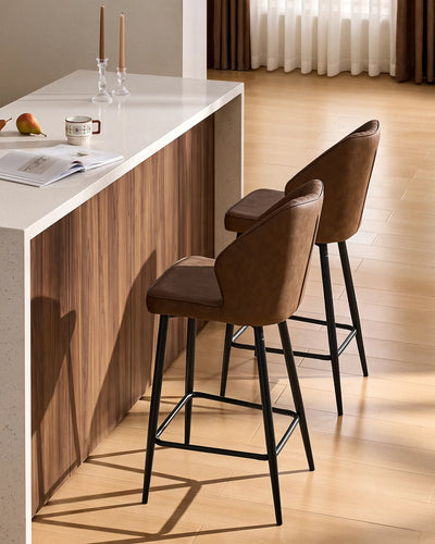 Tabourets de bar Danforth en similicuir, 65 cm