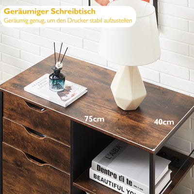 Wide 3-Drawer Modern Industrial Filing Cabinet