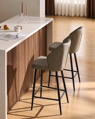 Tabourets de bar Danforth en similicuir, 65 cm