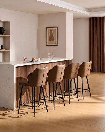Tabourets de bar Danforth en similicuir, 65 cm