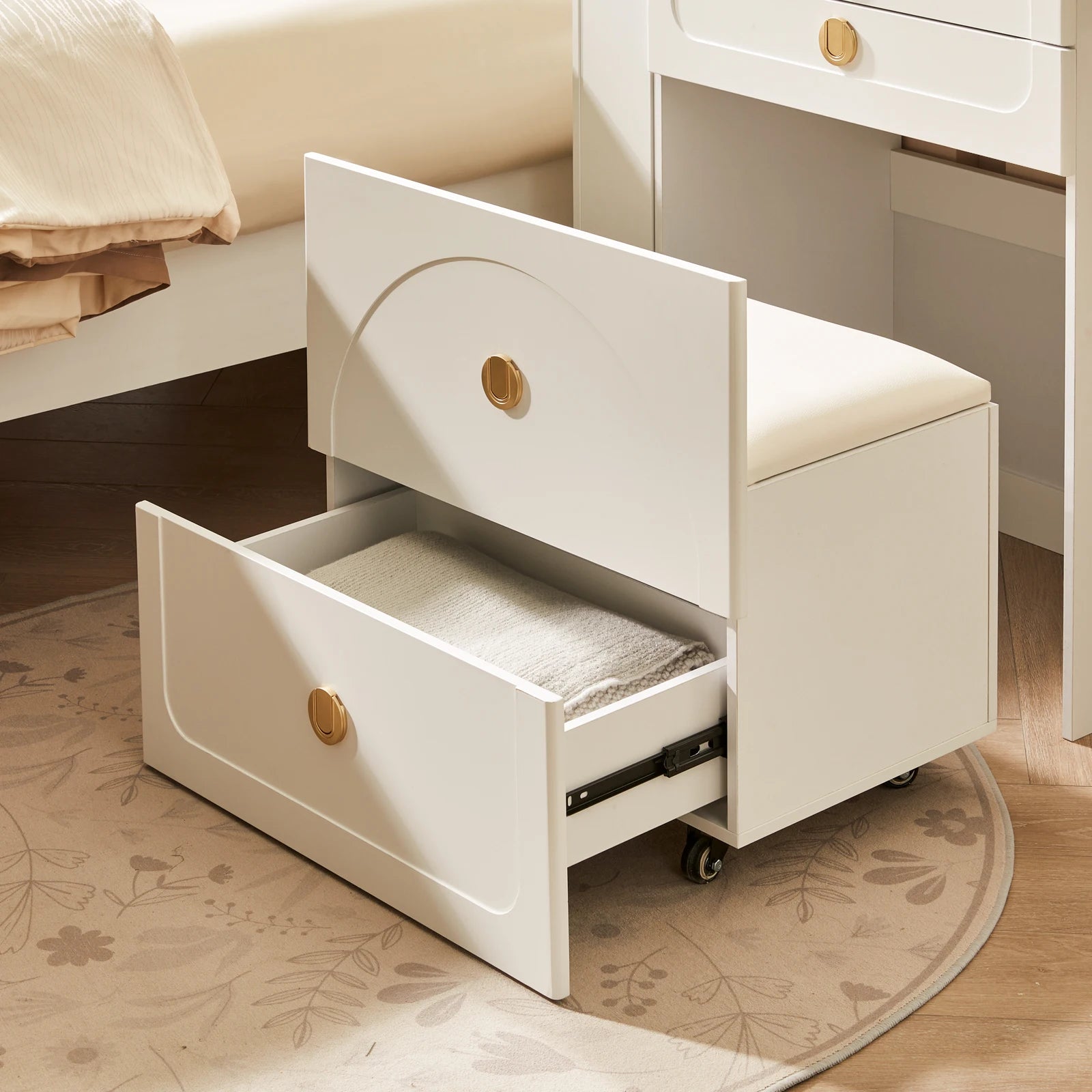 Nuvia Dressing Table Set with Foldable Mirror