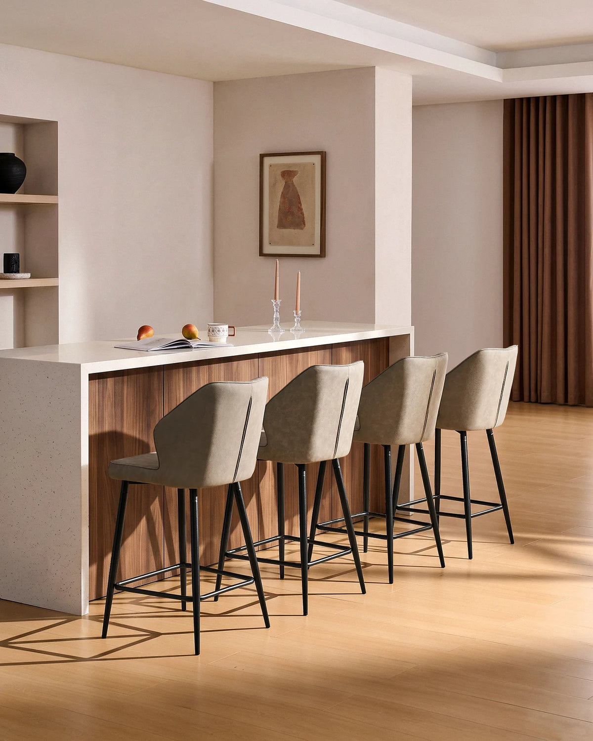 Tabourets de bar Danforth en similicuir, 65 cm