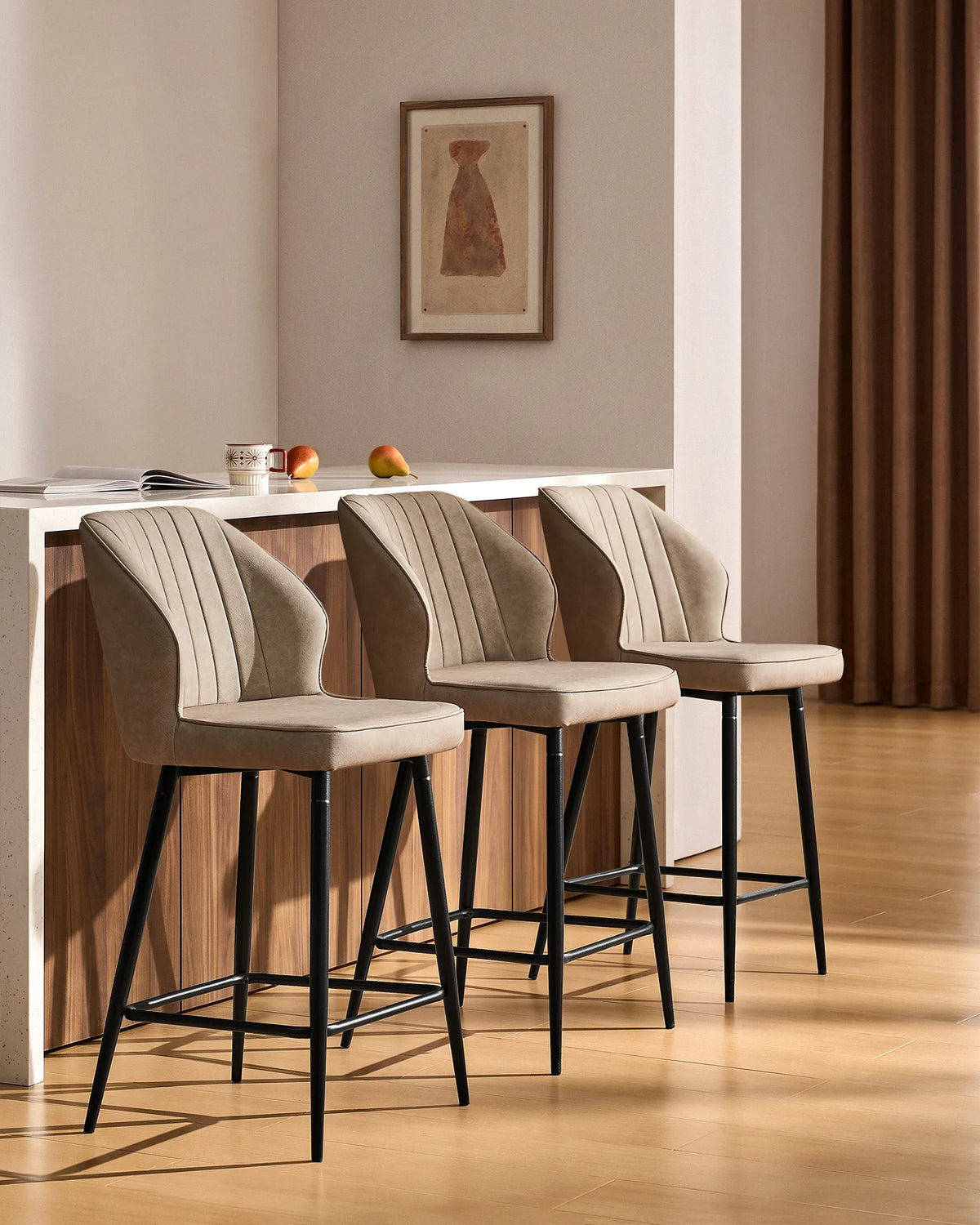 Tabourets de bar Danforth en similicuir, 65 cm