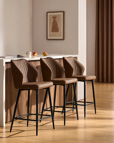 Tabourets de bar Danforth en similicuir, 65 cm