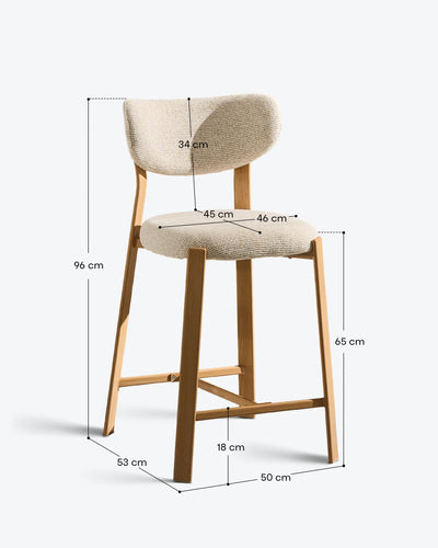 Bramley Beige Chenille Bar Stools, 65 cm