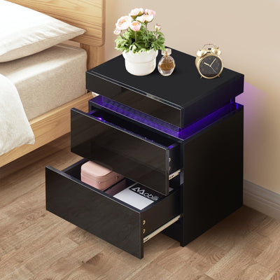 Kumar LED Light Bedside Table