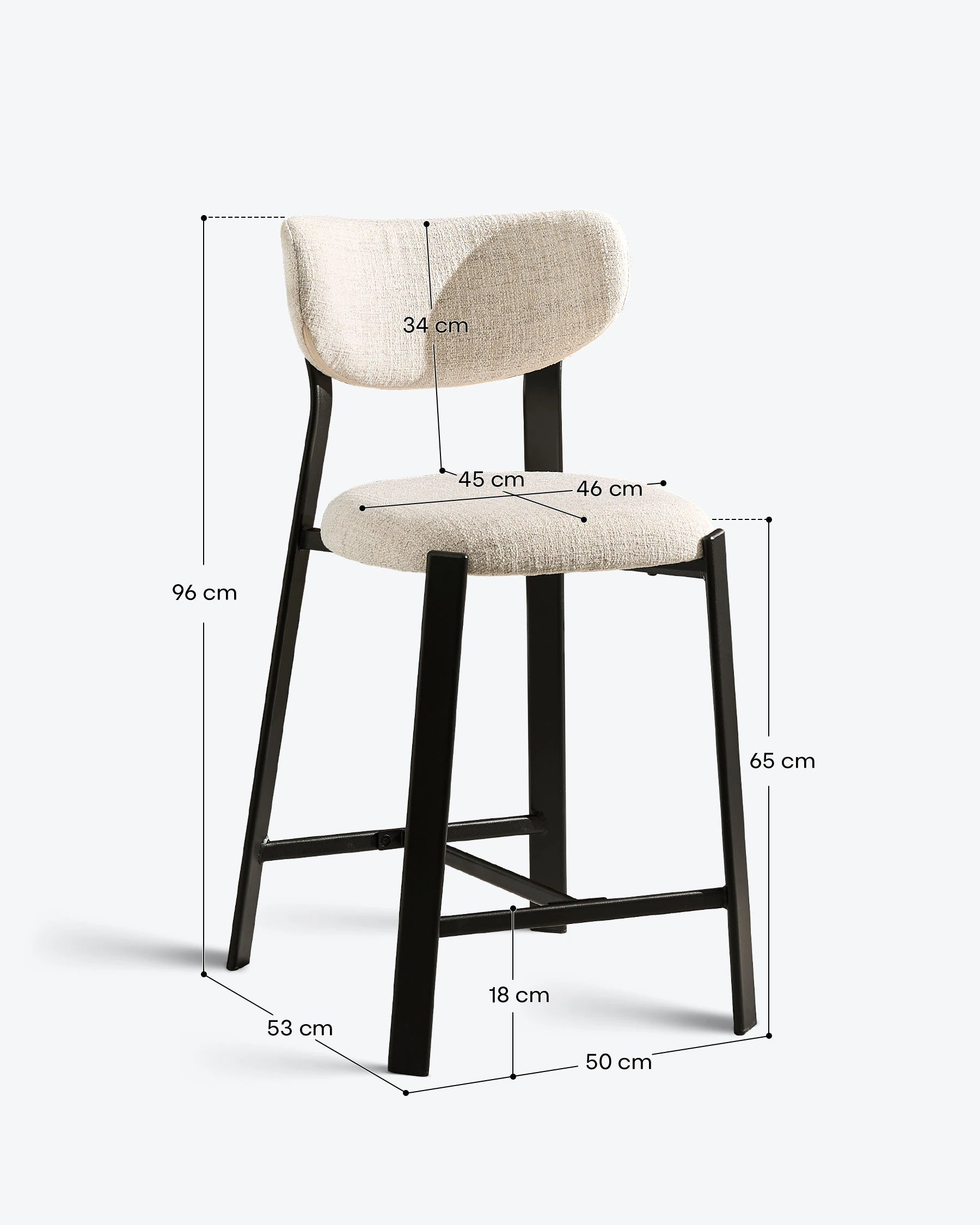 Bramley Linen Blend Bar Stools, 65 cm