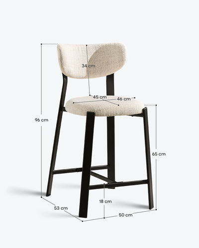 Bramley Linen Blend Bar Stools, 65 cm