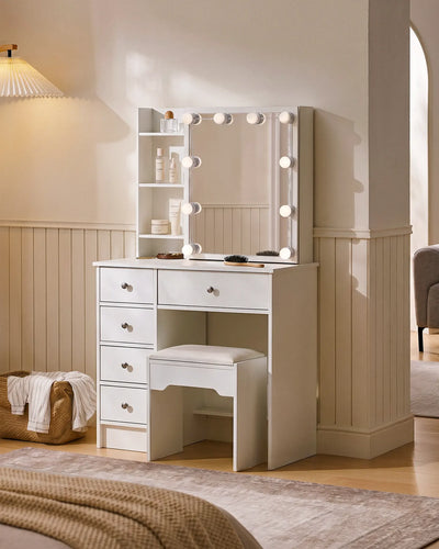 Amya White Dressing Table with a Clean Minimalist Silhouette
