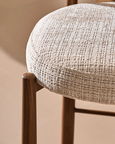 Ansel Cream Chenille Bar Stool – Upholstered Seat and Chenille Fabric Finish