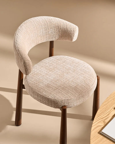 Ansel Cream Chenille Dining Chair – Elegant Shape and Textured Upholstery