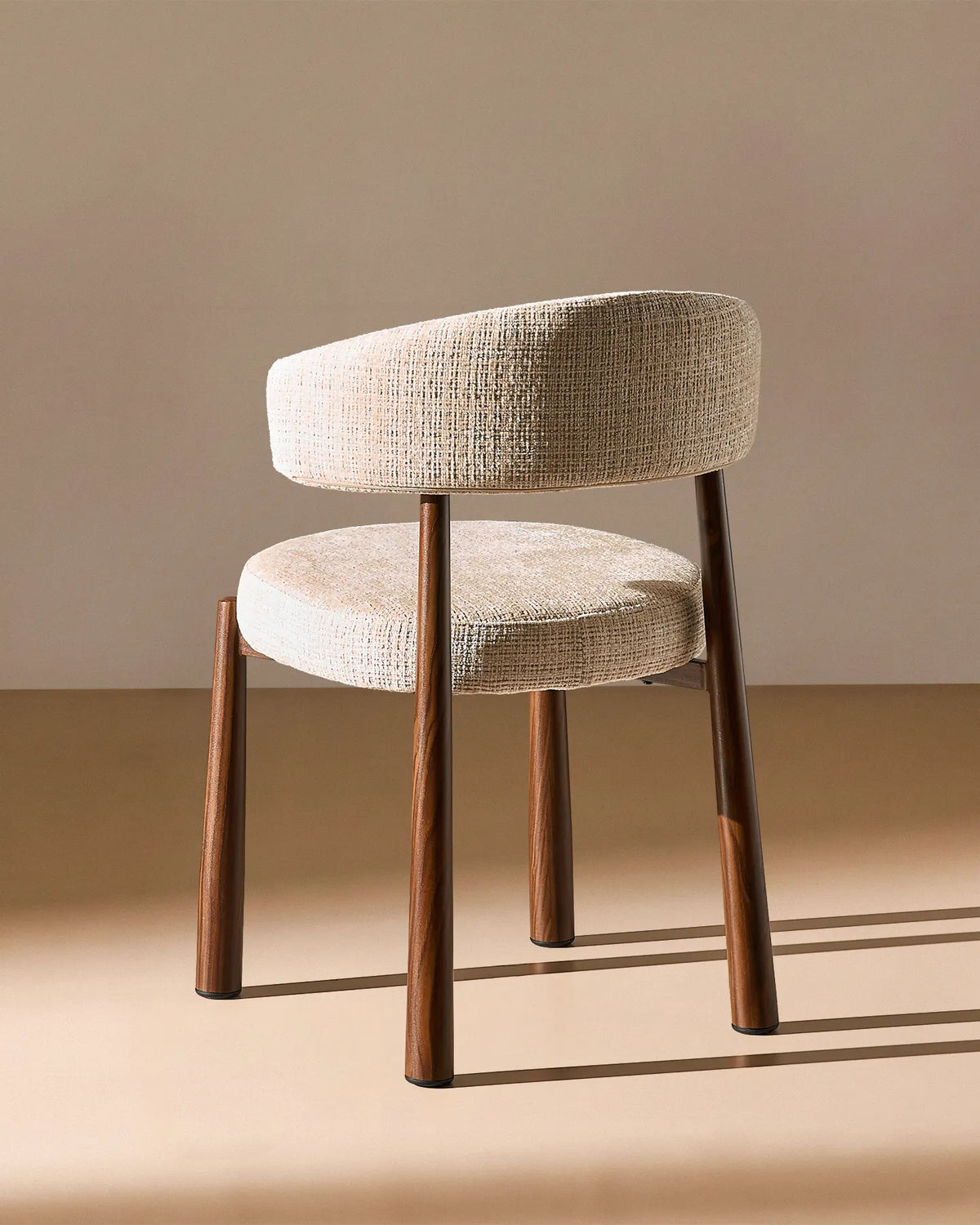Ansel Cream Chenille Dining Chair – Backrest Design and Rear Profile