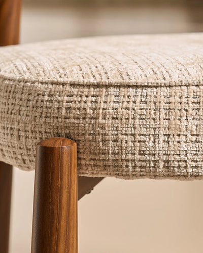 Ansel Cream Chenille Dining Chair – Close-Up of the Textured Chenille Fabric