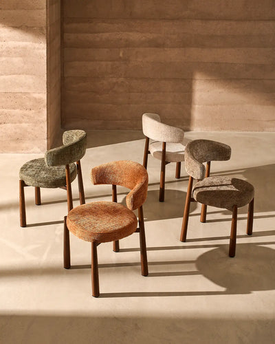 Ansel rostorange Chenille Dining Chairs – Matchande sittplatser för matsalen