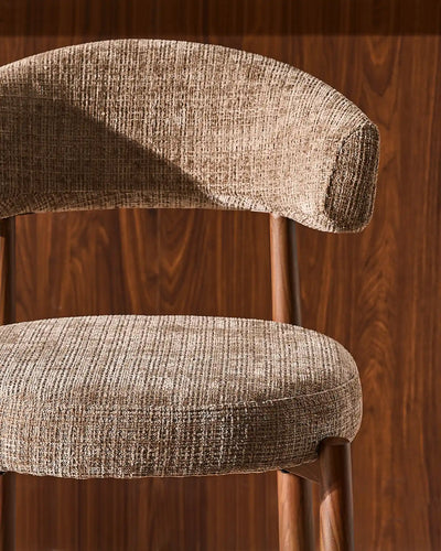 Ansel Taupe Chenille Bar Stool – Upholstered Seat and Chenille Fabric Finish