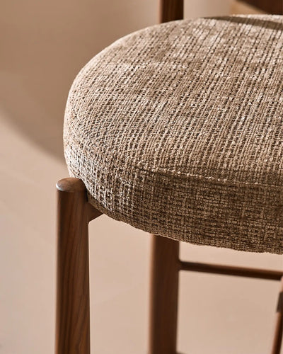 Ansel Taupe Chenille Bar Stool – Upholstered Seat and Chenille Fabric Finish