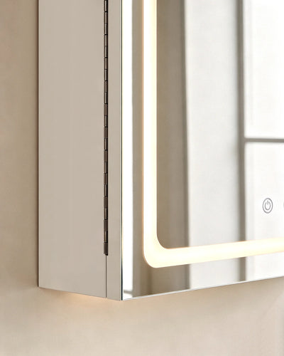 Arcadia White Bathroom Mirror Cabinet with Adjustable LED Lighting