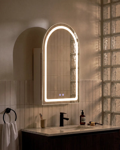 Arcadia White Bathroom Mirror Cabinet for a Bright and Modern Bathroom