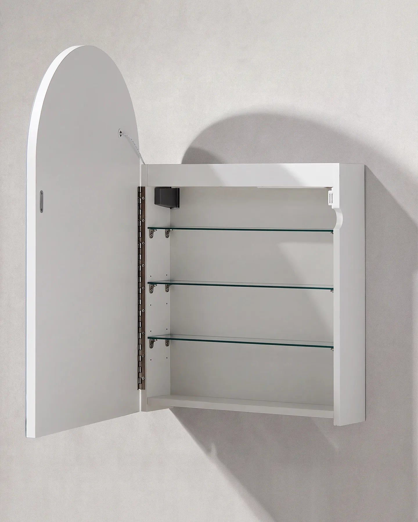 Arcadia White Bathroom Mirror Cabinet with Spacious Interior Storage