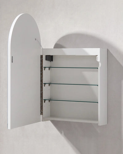 Arcadia White Bathroom Mirror Cabinet with Spacious Interior Storage