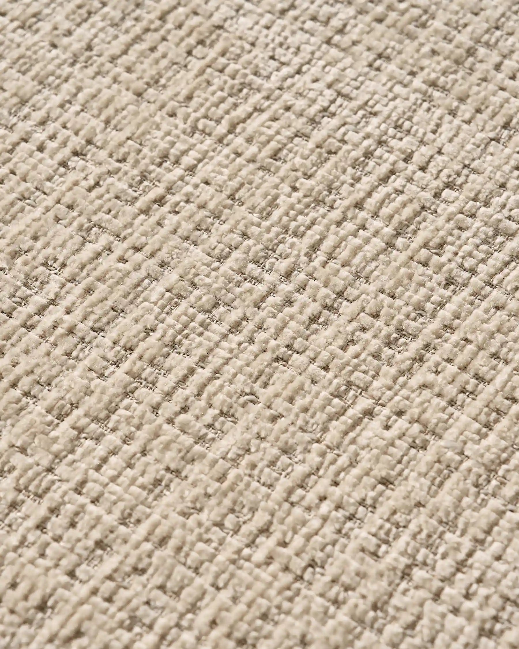 Close-up of chenille upholstery and taupe legs on Arlo Beige dining chairs -2