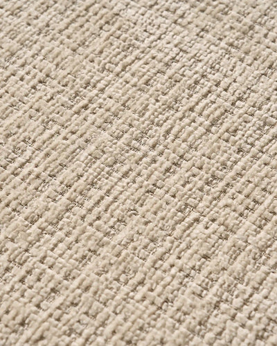 Close-up of chenille upholstery and taupe legs on Arlo Beige dining chairs -2
