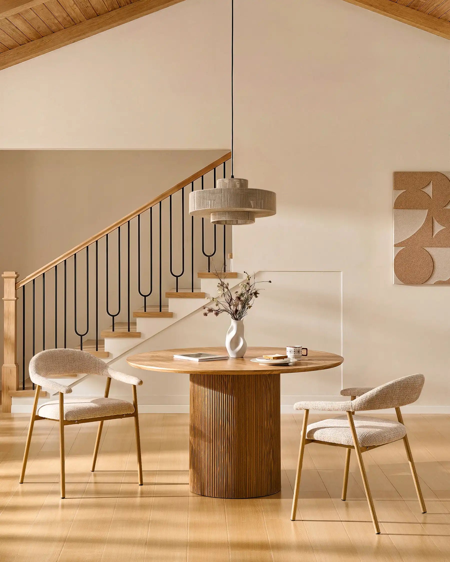 Arlo chenille dining chairs in a modern dining space