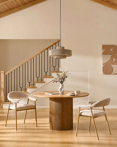 Arlo chenille dining chairs in a modern dining space