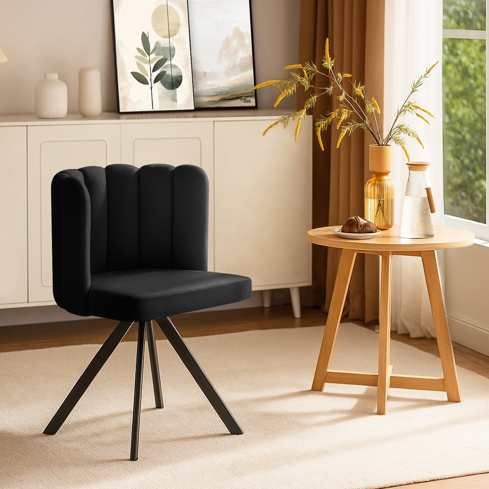 Fleur Velvet Swivel Chair