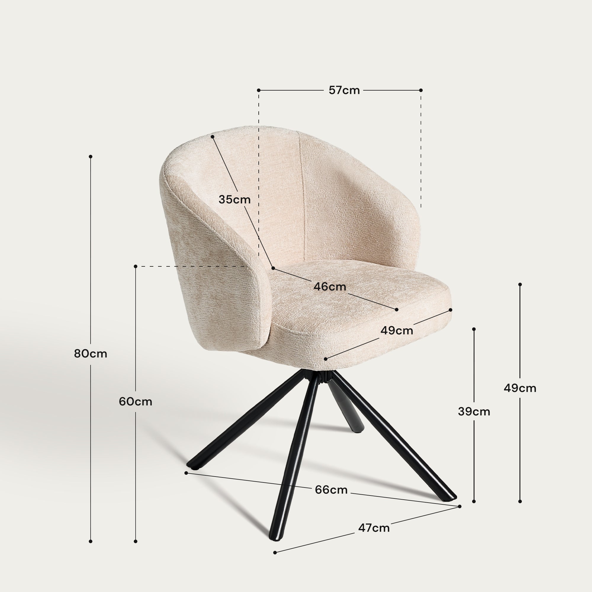 Cleo Chenille Swivel Chair